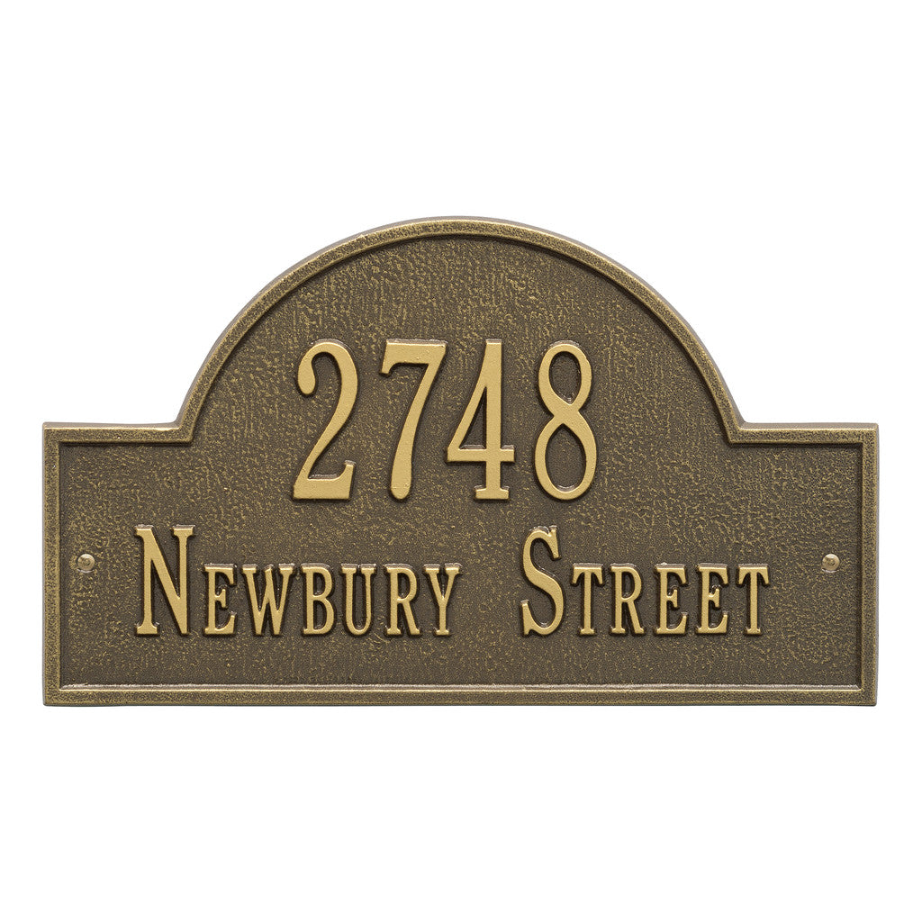 Arch Address Plaque With House Number and Street Name