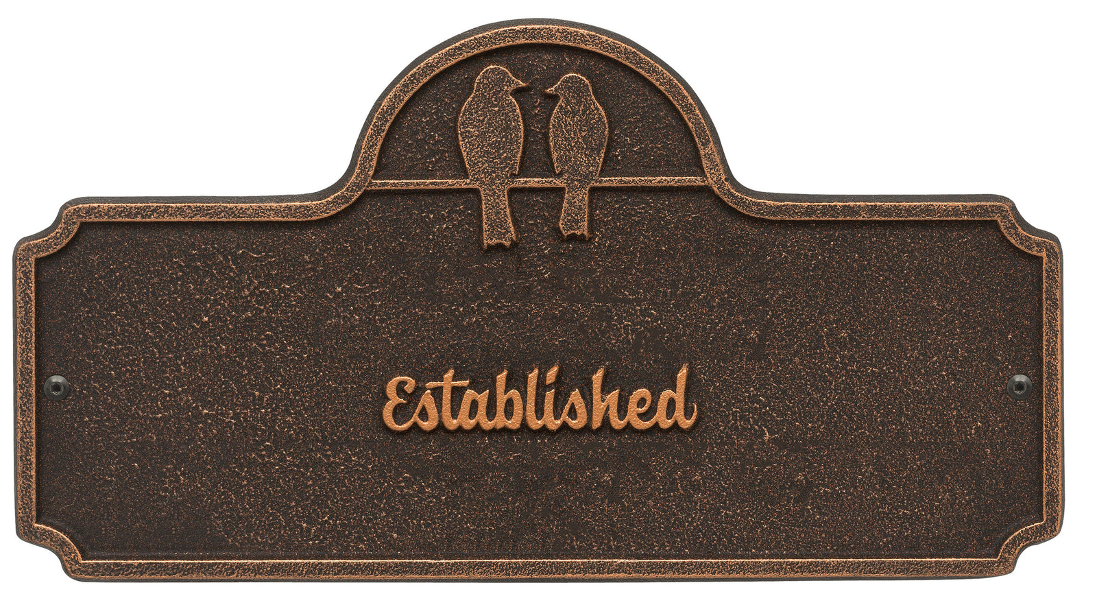 Date Established Plaque with Love Birds