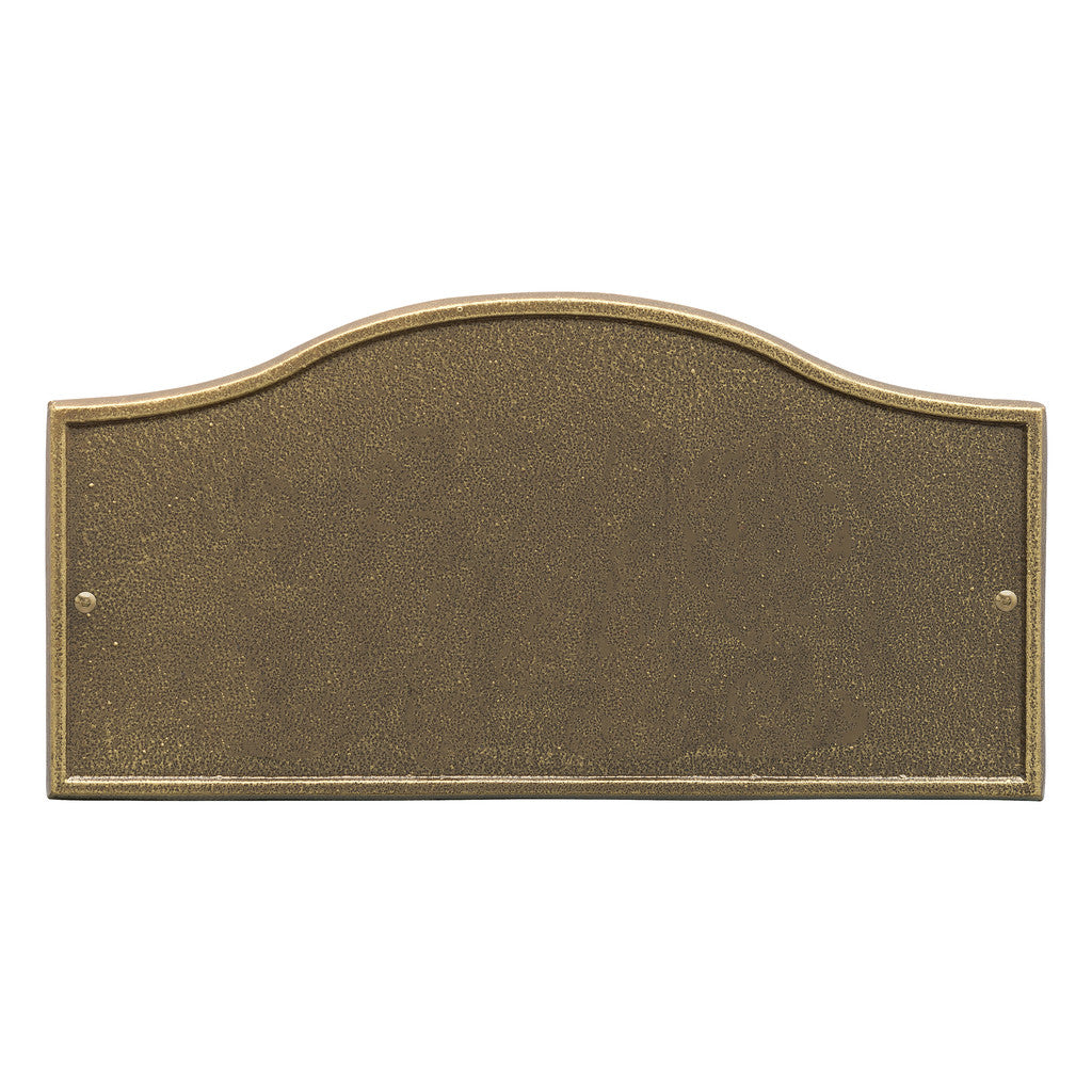 Address Plaque with Gentle Arch Top Displays House Number and Street