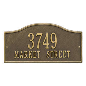 Address Plaque with Gentle Arch Top Displays House Number and Street