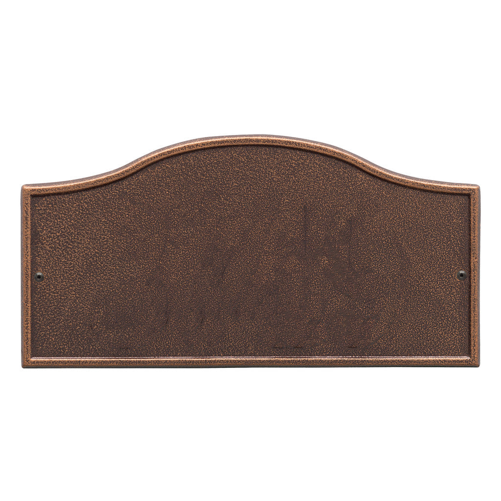 Address Plaque with Gentle Arch Top Displays House Number and Street