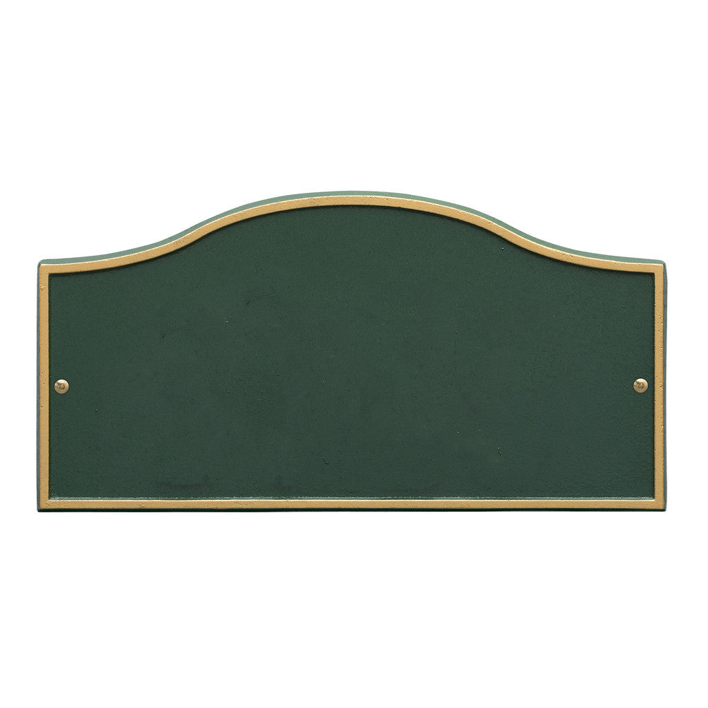 Address Plaque with Gentle Arch Top Displays House Number and Street