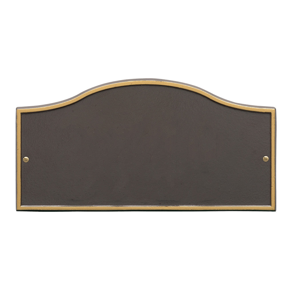 Address Plaque with Gentle Arch Top Displays House Number and Street