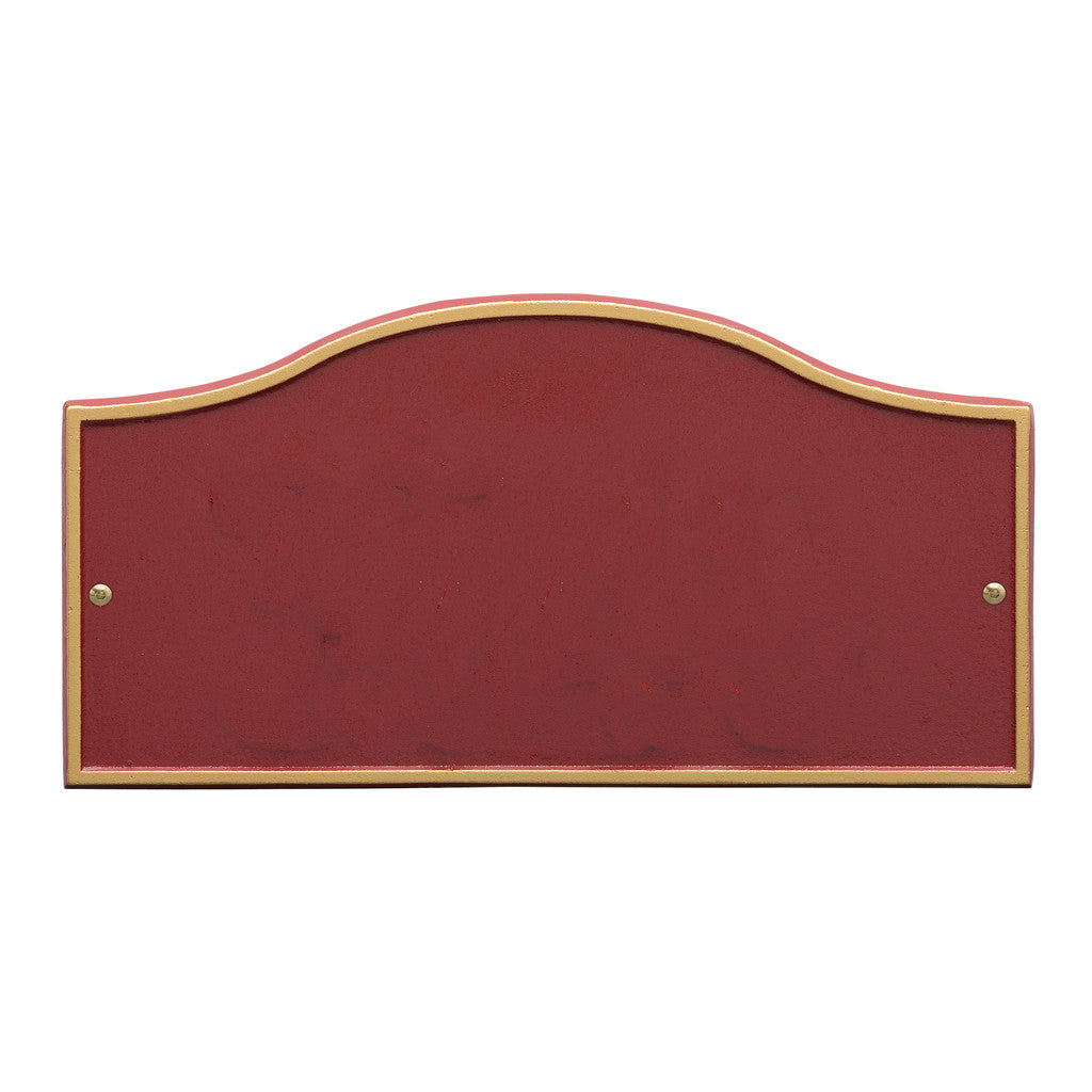 Address Plaque with Gentle Arch Top Displays House Number and Street