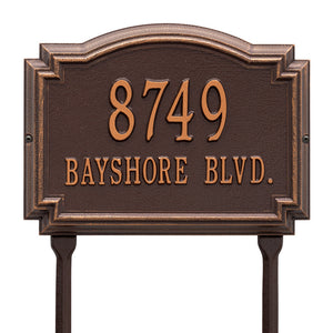 Address Sign for Lawn Mounting with House Number and Street Name