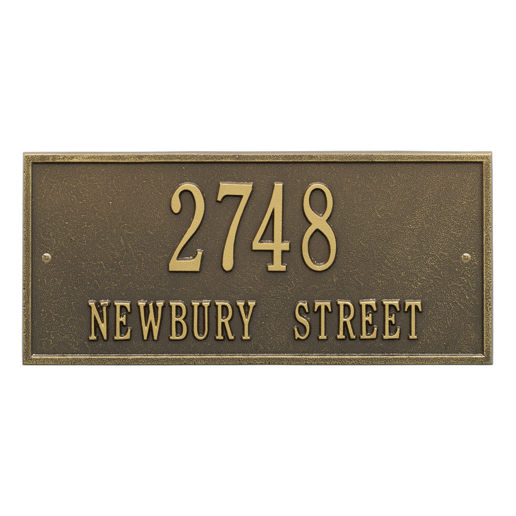 Rectangle Address Plaque with House Number and Street Name