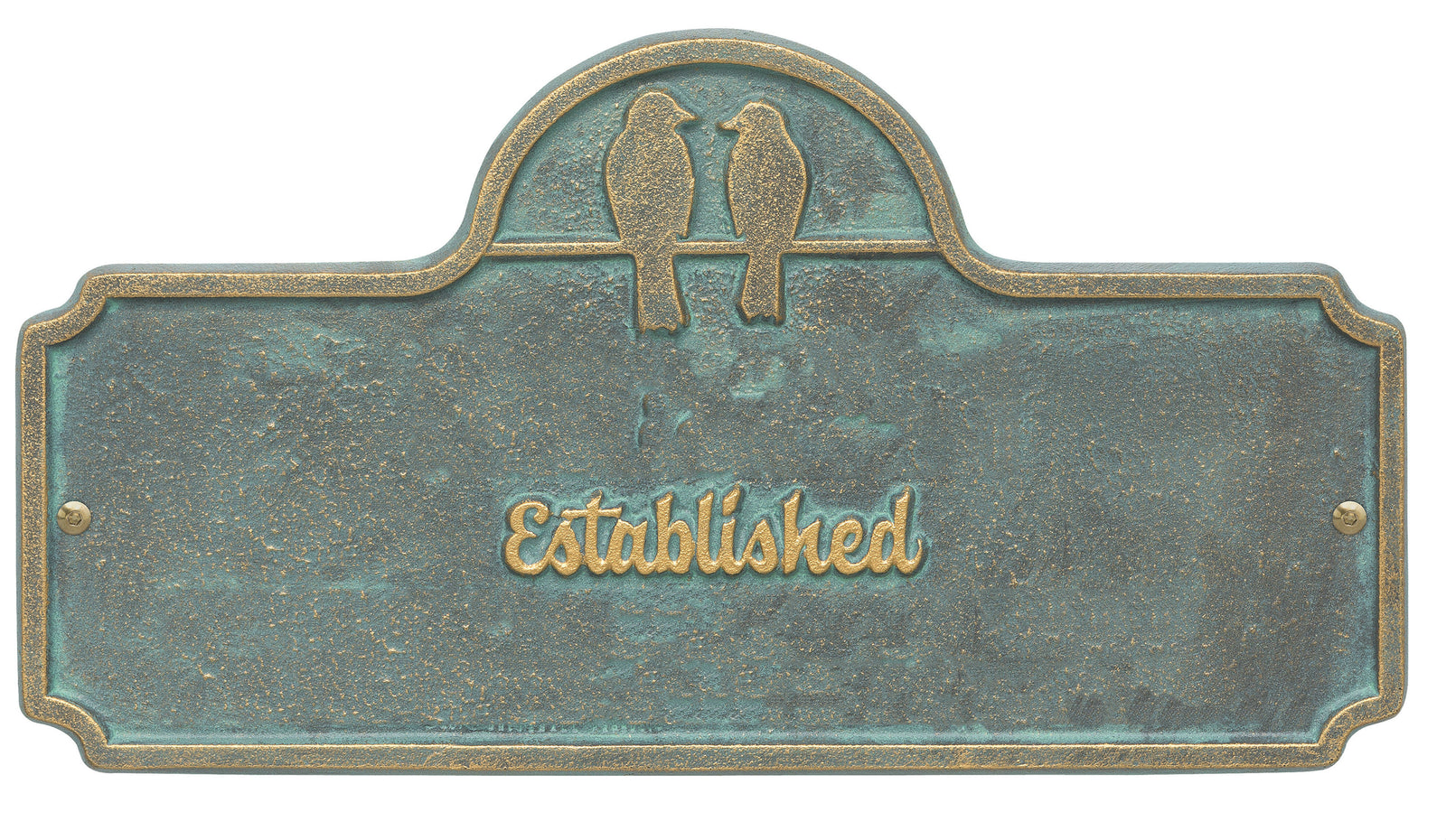 Date Established Plaque with Love Birds
