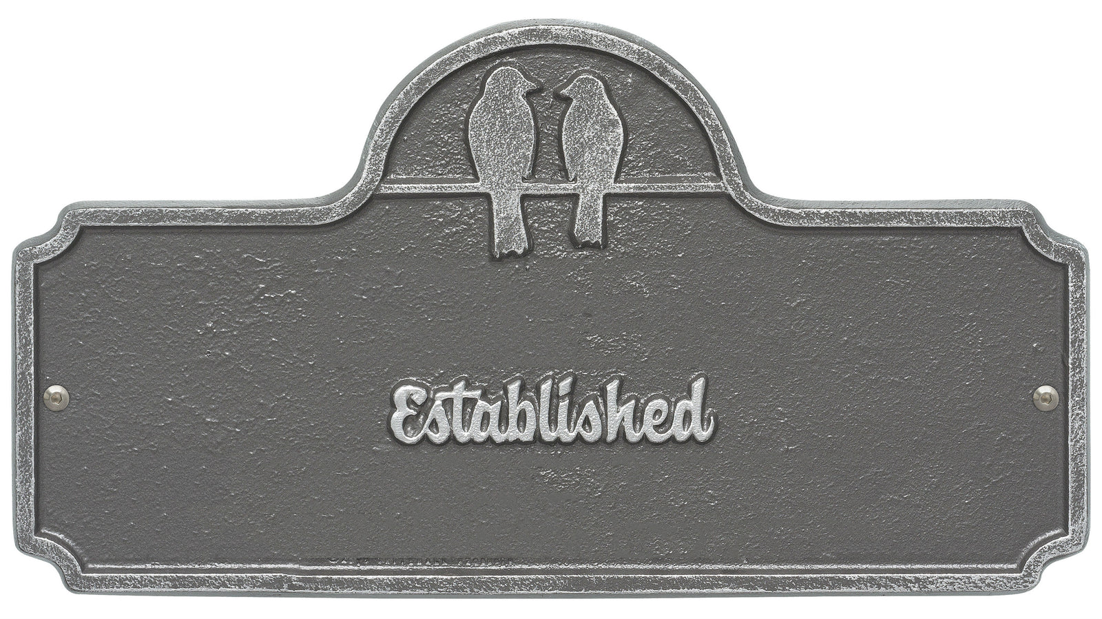 Date Established Plaque with Love Birds
