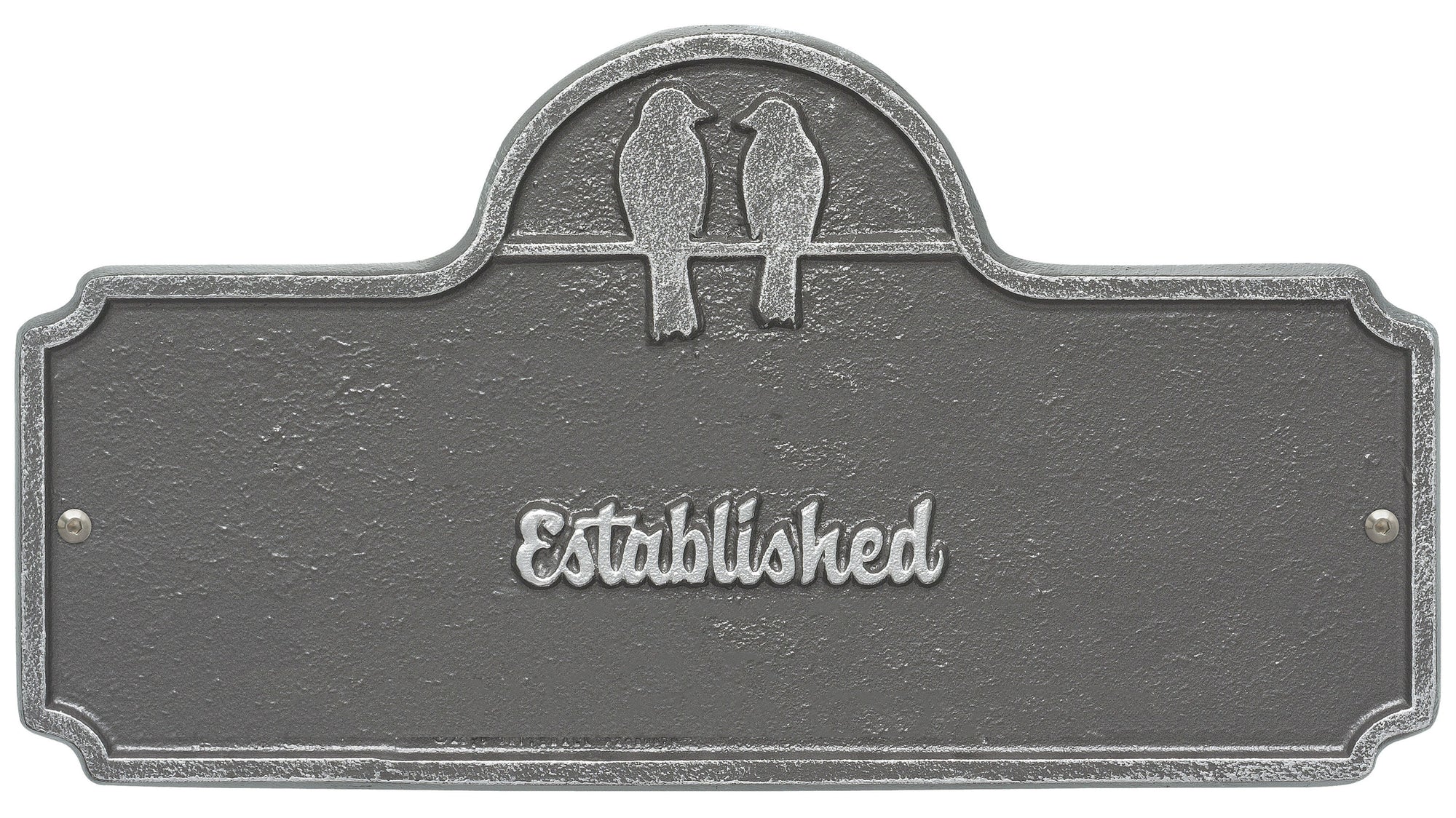 Date Established Plaque with Love Birds