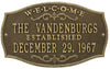 Welcome Plaque with Family Name and Established Date