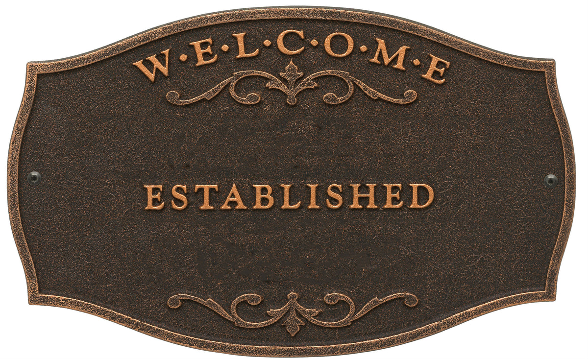Welcome Plaque with Family Name and Established Date