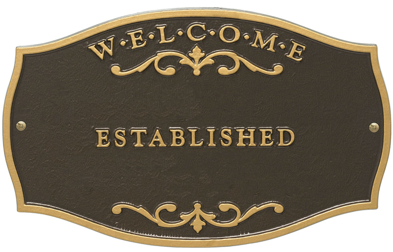 Welcome Plaque with Family Name and Established Date
